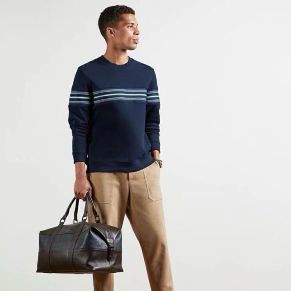 Ted Baker Men’s Sumo Crewneck Sweatshirt in Navy Size 6